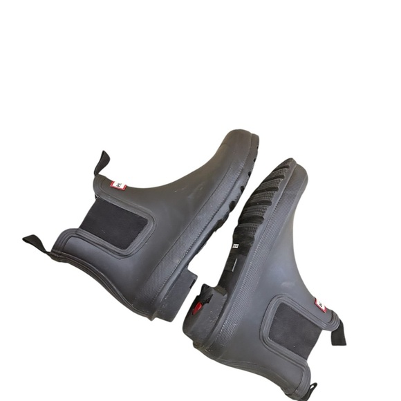 Hunter Black Rubber pull on short original Chelsea Boots size 10 - Picture 6 of 11